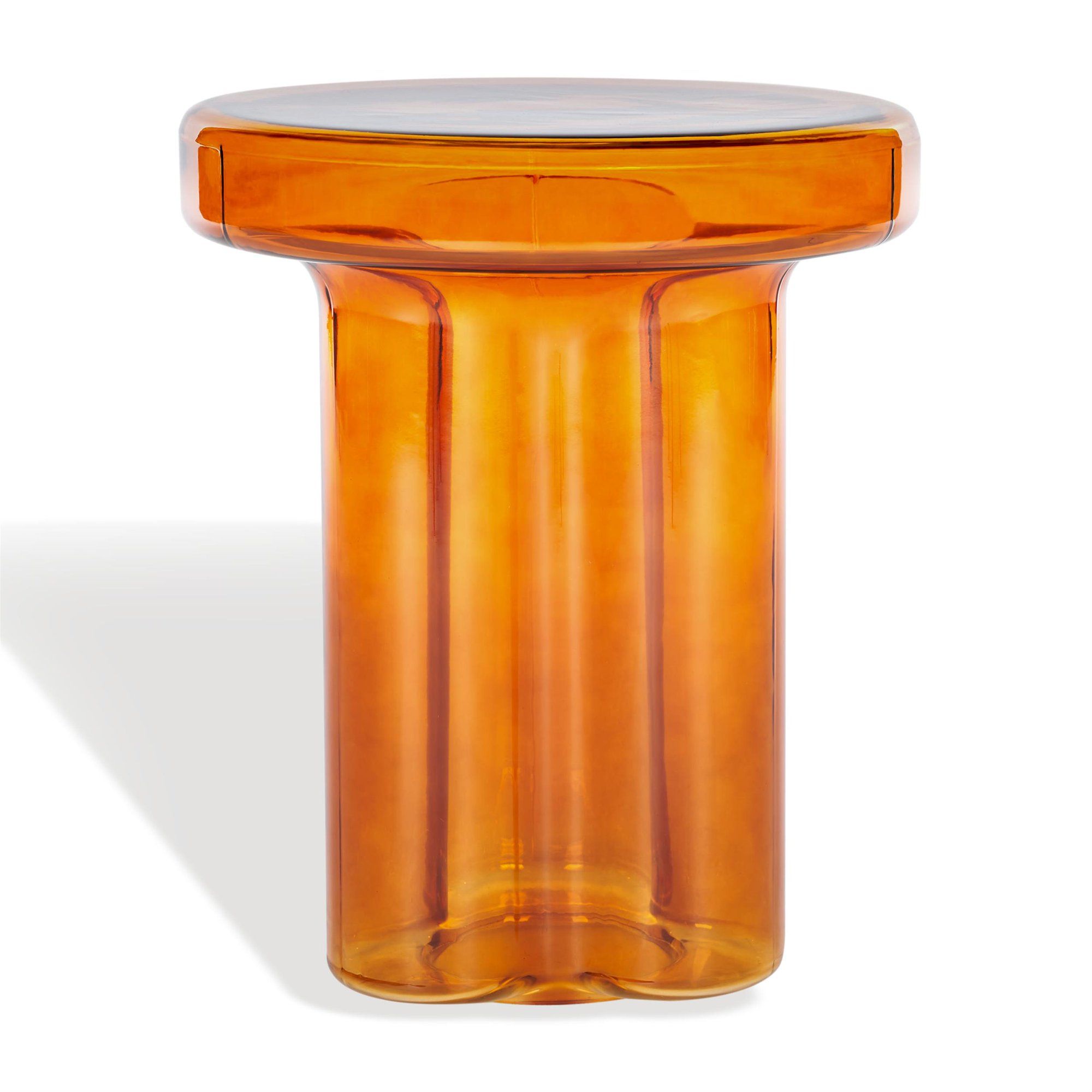 amber glass side table from Walmart