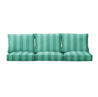 Blue striped replacement outdoor sofa cushions