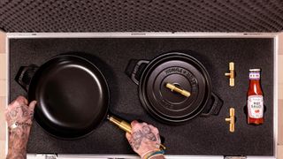 Staub x Buster and Punch cast iron being unboxed