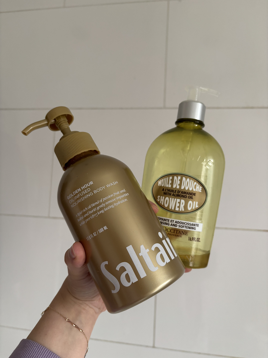 Mica Ricketts holding the best shower oils