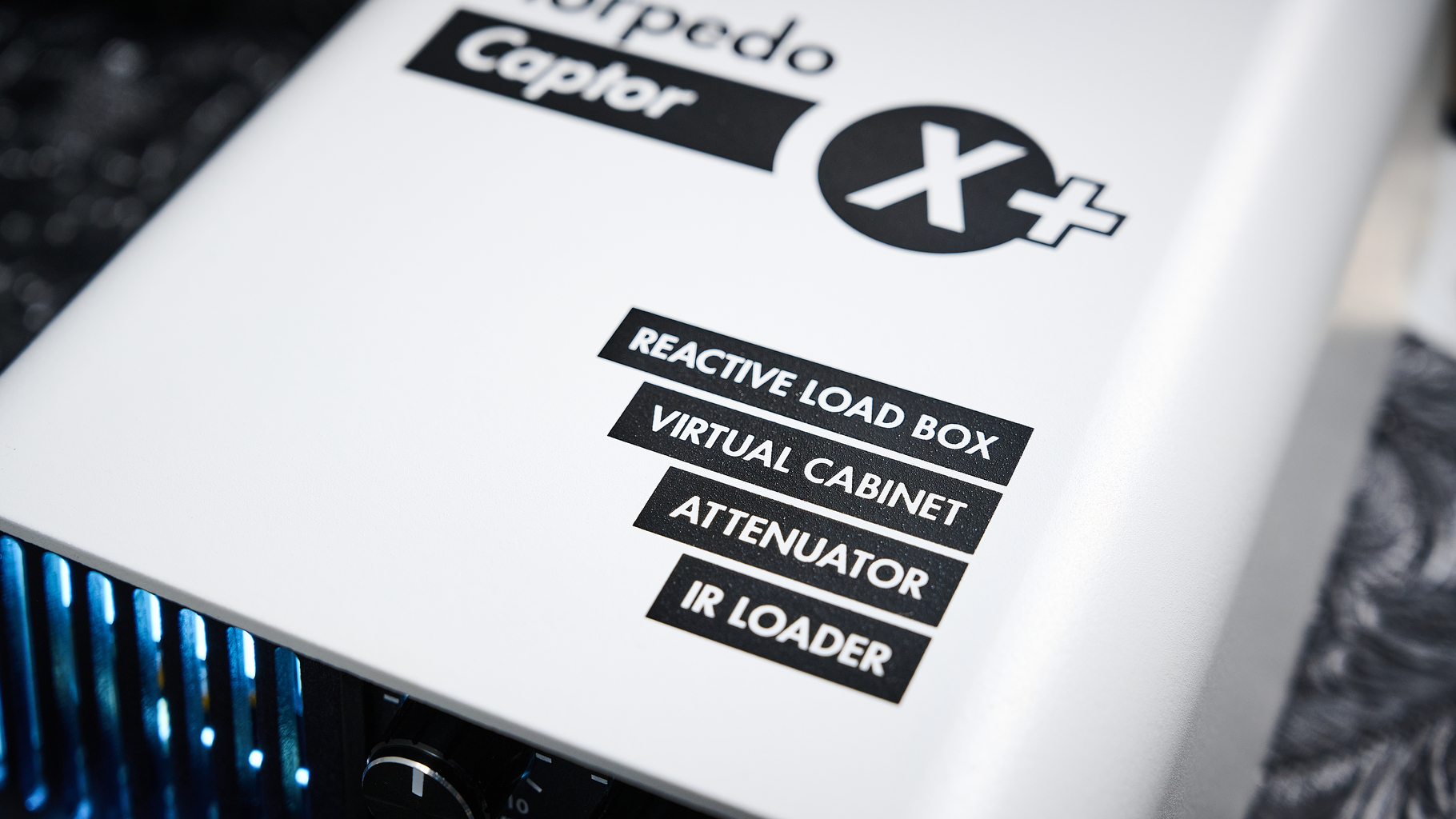 Close up of the top panel of a Two Notes Torpedo Captor X Plus load box