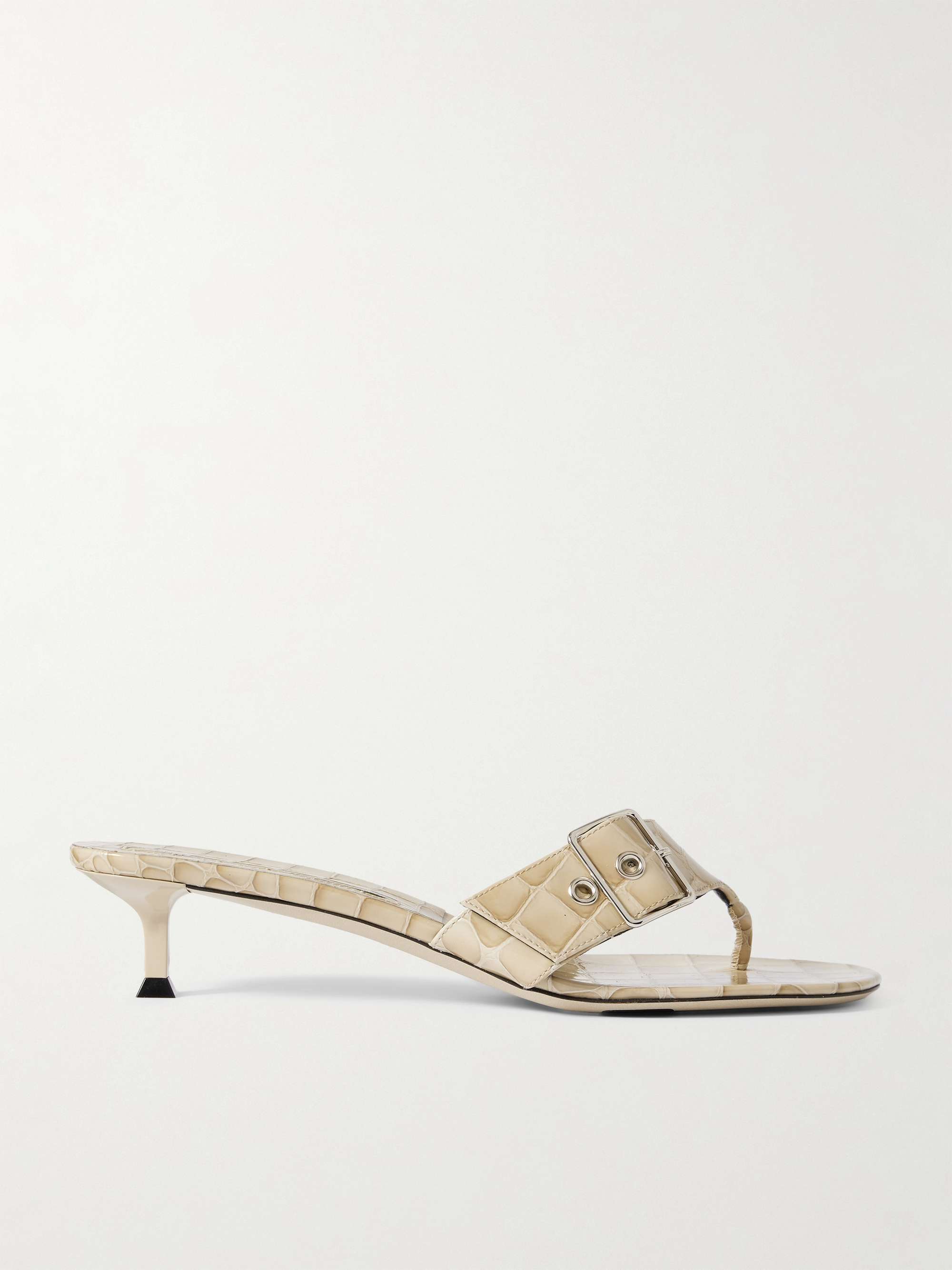 Helix Buckled Croc-Effect Patent-Leather Sandals