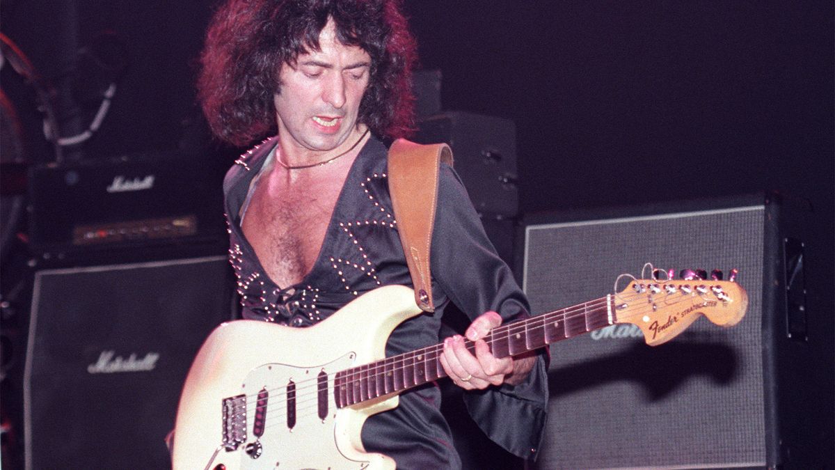 Richie Blackmore of Rainbow performs at Madison Square Garden on March 19 1984 in New York City