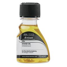 A bottle of Winsor and Newton linseed stand oil