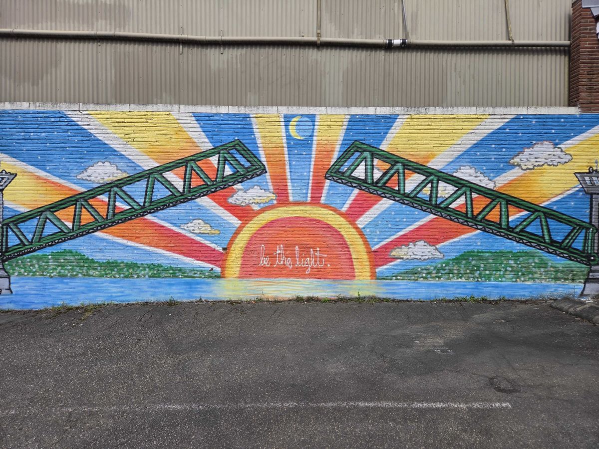 A colorful wall mural