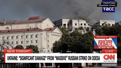 Russia's Black Sea Fleet headquarters on fire after Ukrainian strike