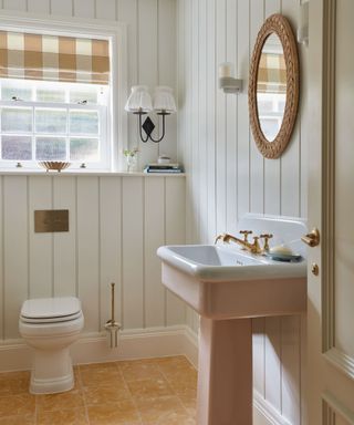 colored sanitary ware bathroom trend for 2024 with pink sink