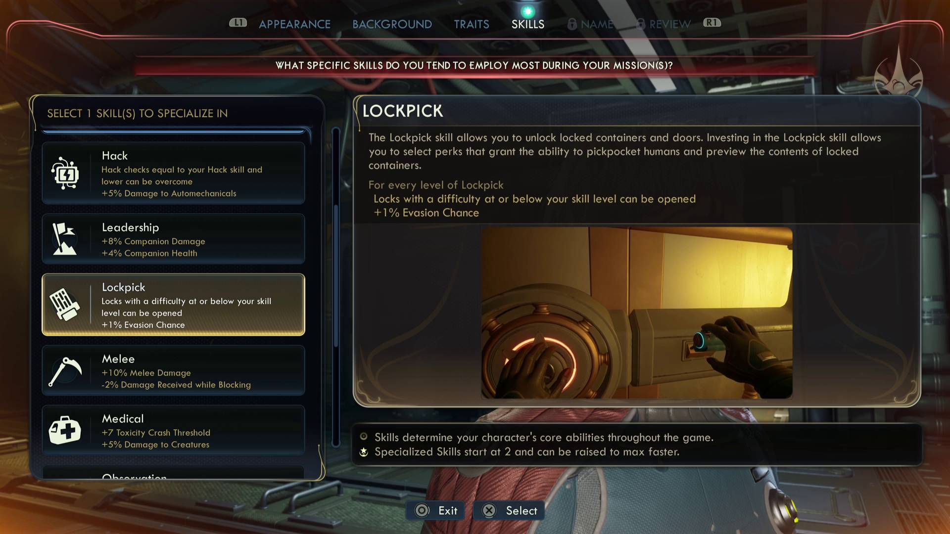 The Outer Worlds 2 selecting Skills