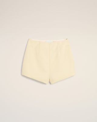 Yellow Wool High Waist Mini Short