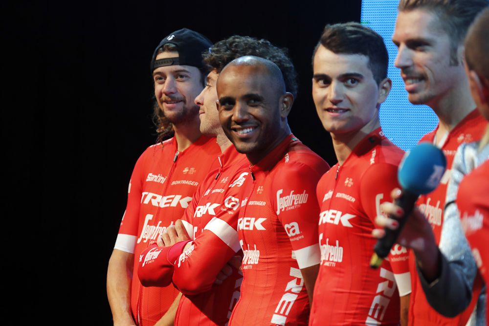 Trek-Segafredo riders on stage in Turkey