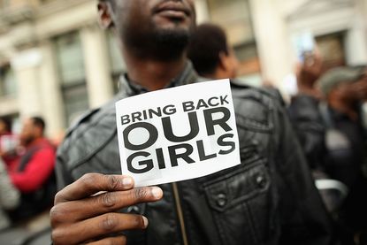 A protest calling to find the girls kidnapped by Boko Haram.