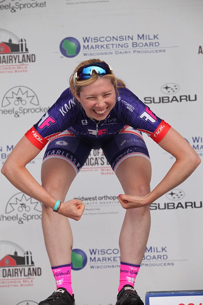 Fearless Femme rider on the final podium