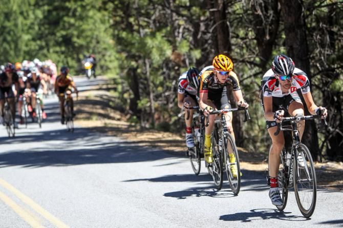 Phil Gaimon (Bissell) launches his attack.