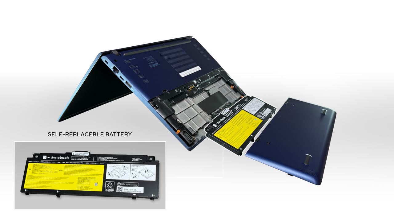 The replaceable battery on the Dynabook Port&eacute;g&eacute; Z40L-N