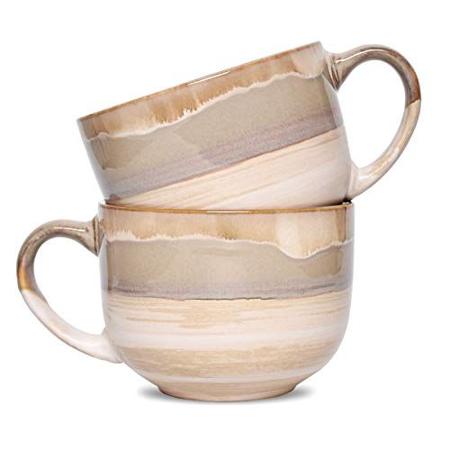 2-piece Large Ceramic Coffee Mug Set