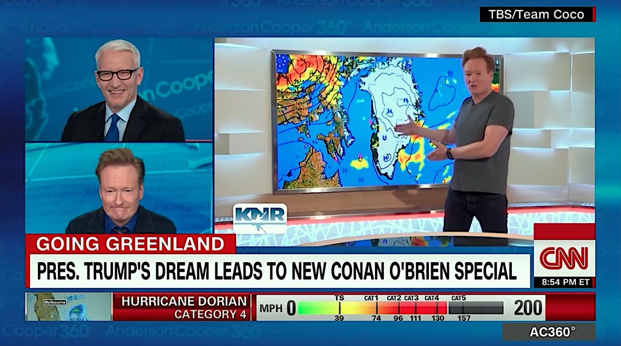 Anderson Cooper and Conan O&amp;#039;Brien talk about Greenland