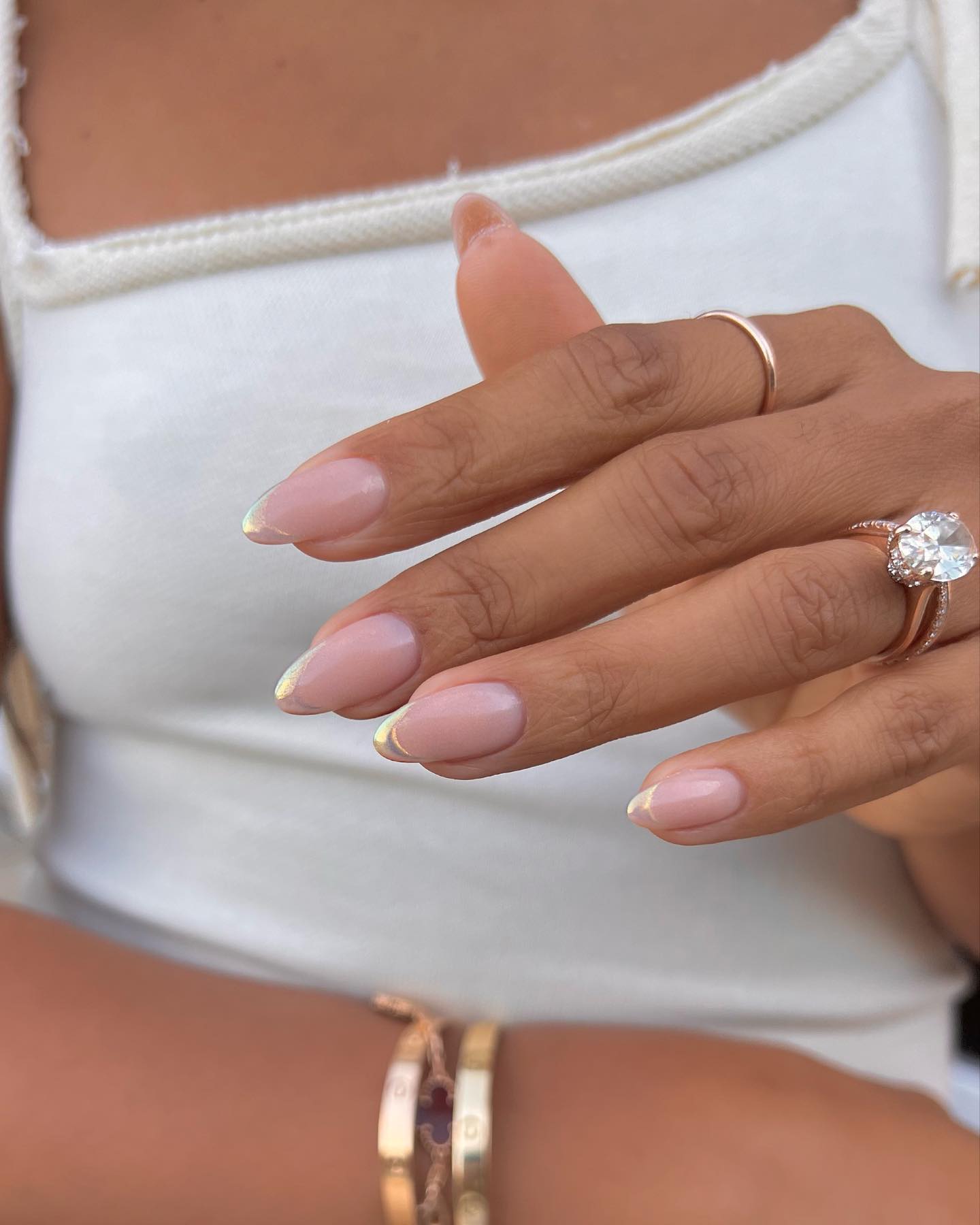 Rochelle Humes chrome French tip manicure