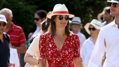 Pippa Middleton Looks Chic In A Red Wrap Dress At French, 46% OFF