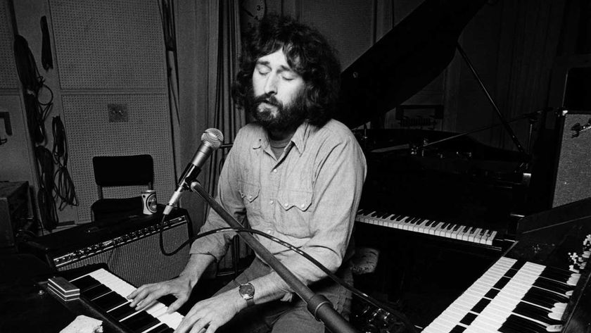 Rick Davies at his keyboard, 1974