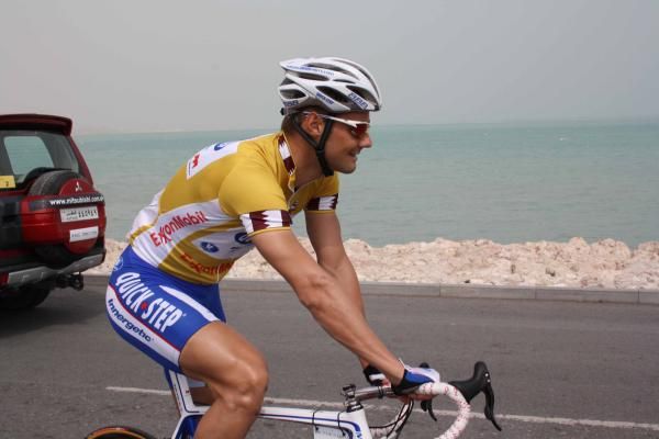 Tom Boonen (Quick Step) gets in some sea air.