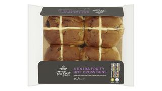 Pack of The Best 4 Extra Fruity Hot Cross Buns from Morrisons