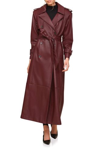 Faux-Ever Leather™ Maxi Trench Coat