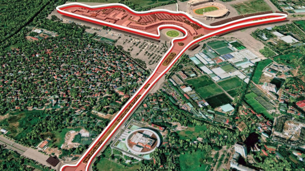 An artist’s impression of what the F1 Vietnam Grand Prix street circuit will look like