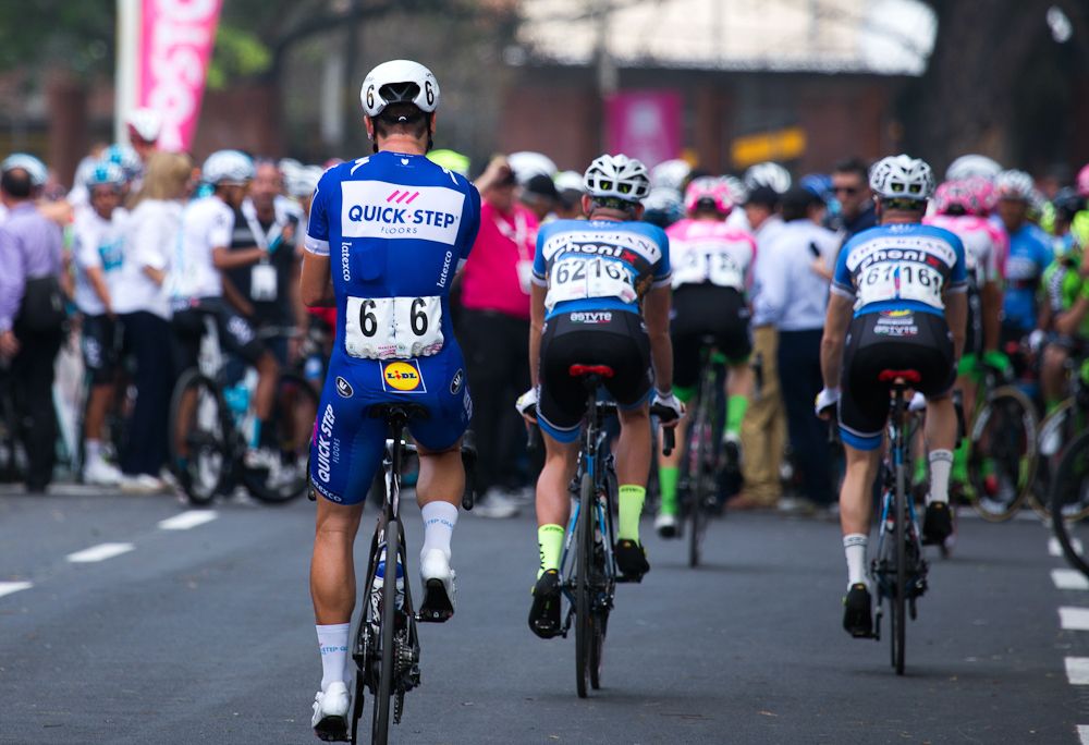 Max Richeze rolls in after another winning Quick-Step lead out.