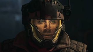 The Expanse: Osiris Reborn screenshot shows a man wearing a helmet with a visor.
