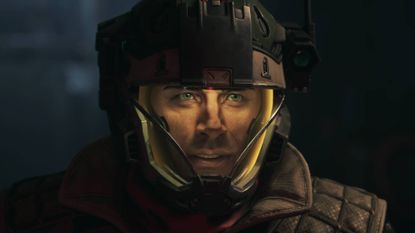 The Expanse: Osiris Reborn screenshot shows a man wearing a helmet with a visor.