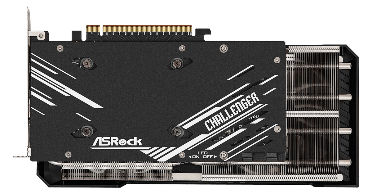 Backplate design on the new ASRock Intel Arc  A770 and A750 Challenger SE series