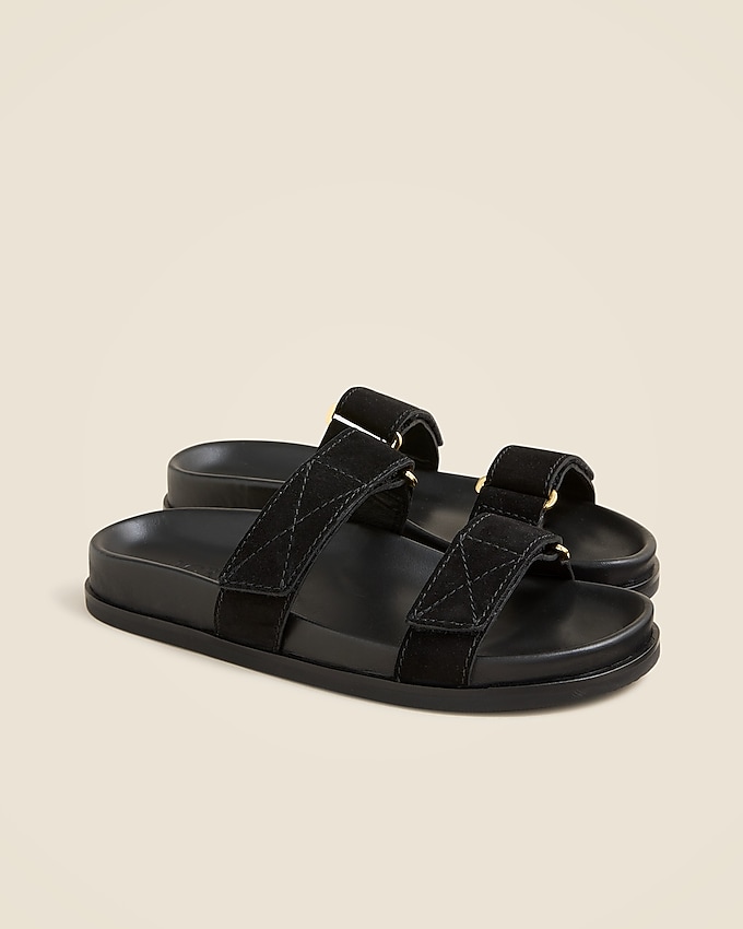 New Colbie Wide-Strap Sandals in Suede and Leather