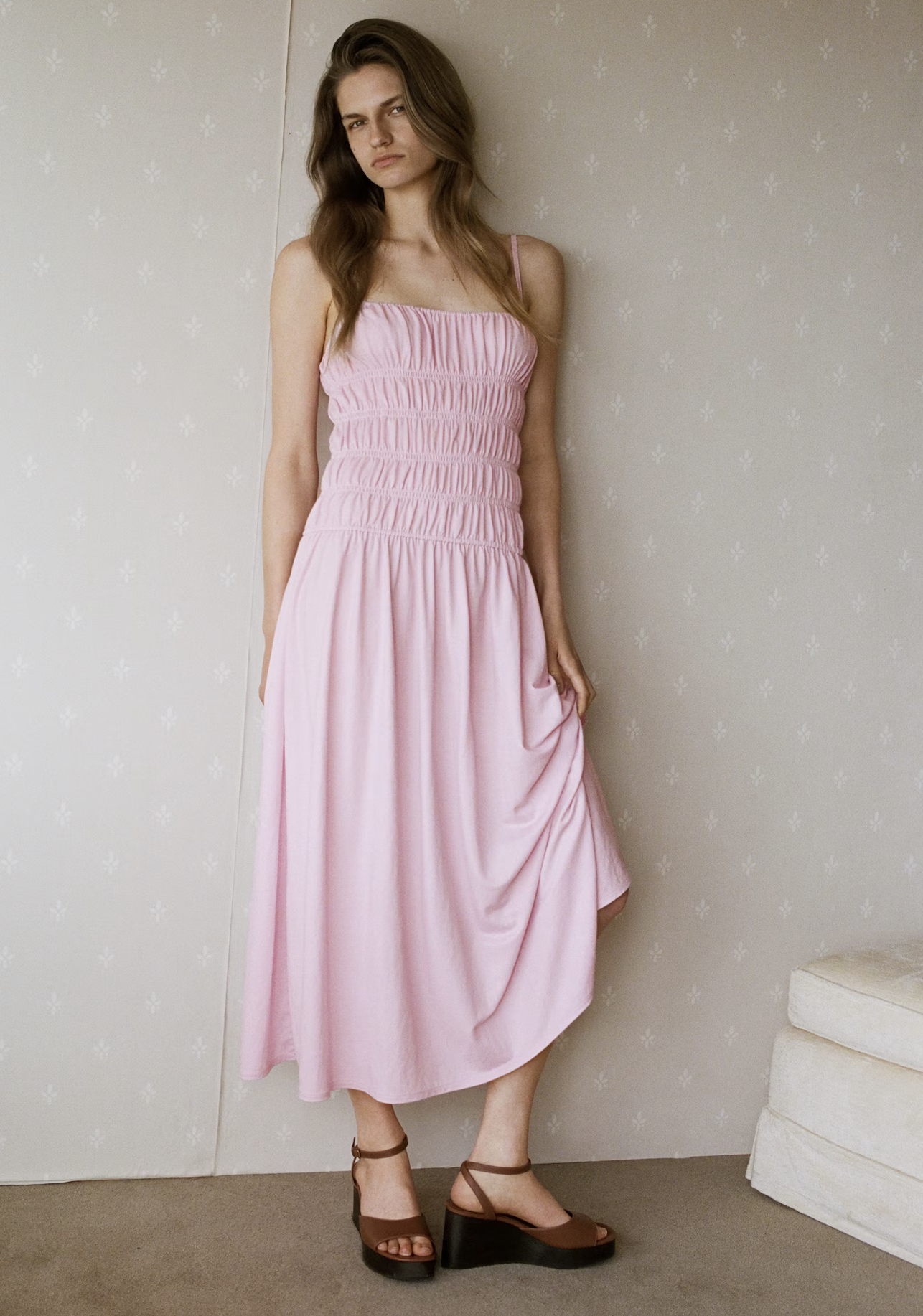 MANGO, Ruched Long Dress - Women | Mango United Kingdom