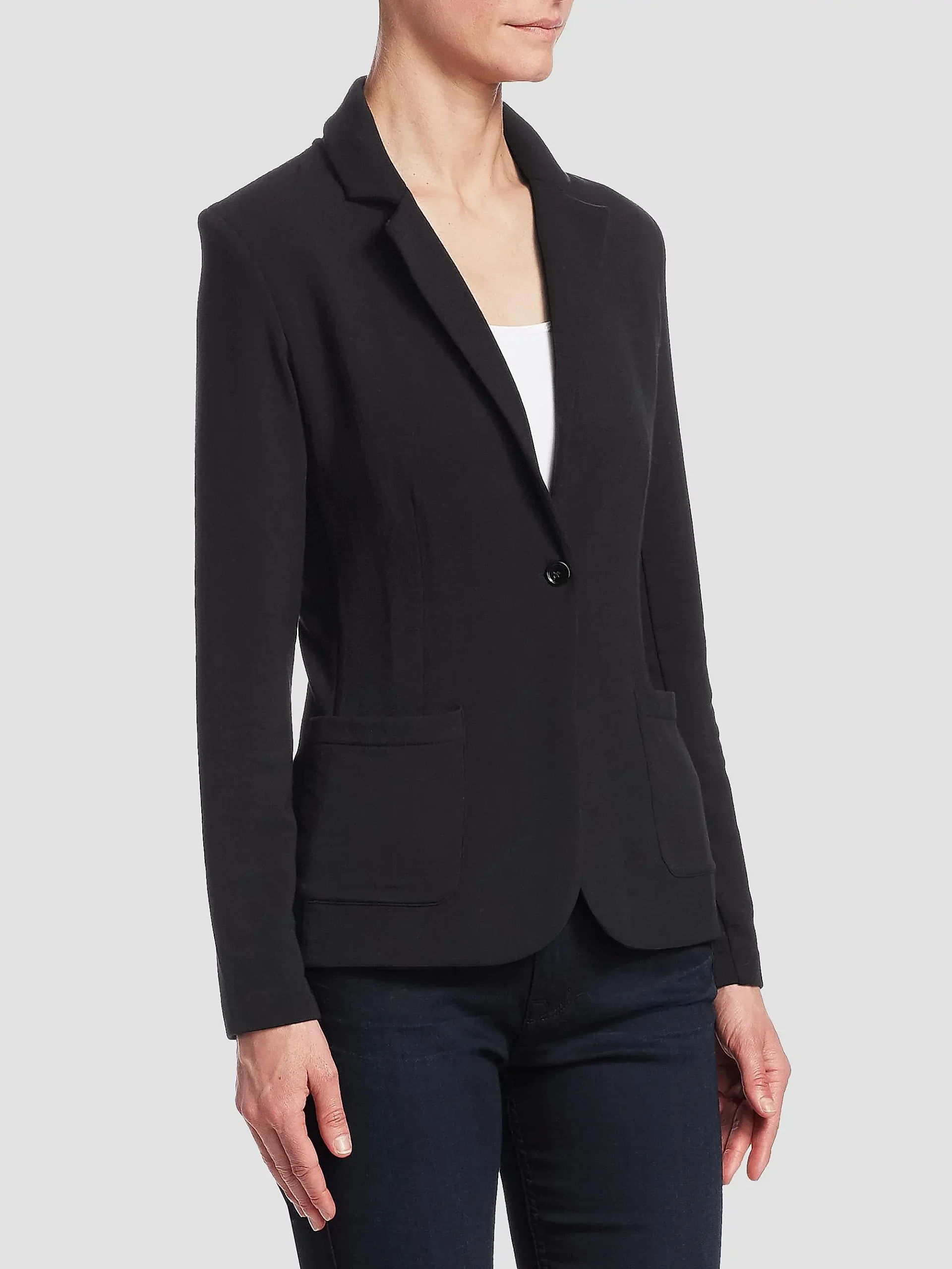 French Terry Single-Button Blazer