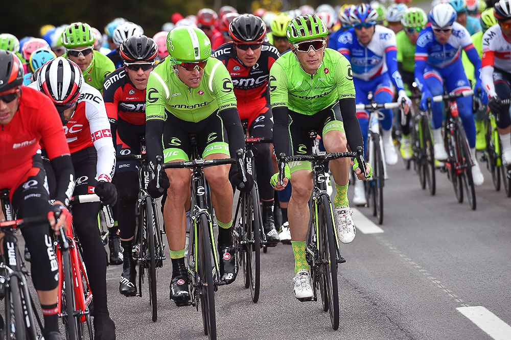 Pierre Rolland (Cannondale) rides in the bunch during Romandie stage 4.
