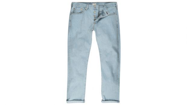 River Island light wash selvedge Sid skinny jeans