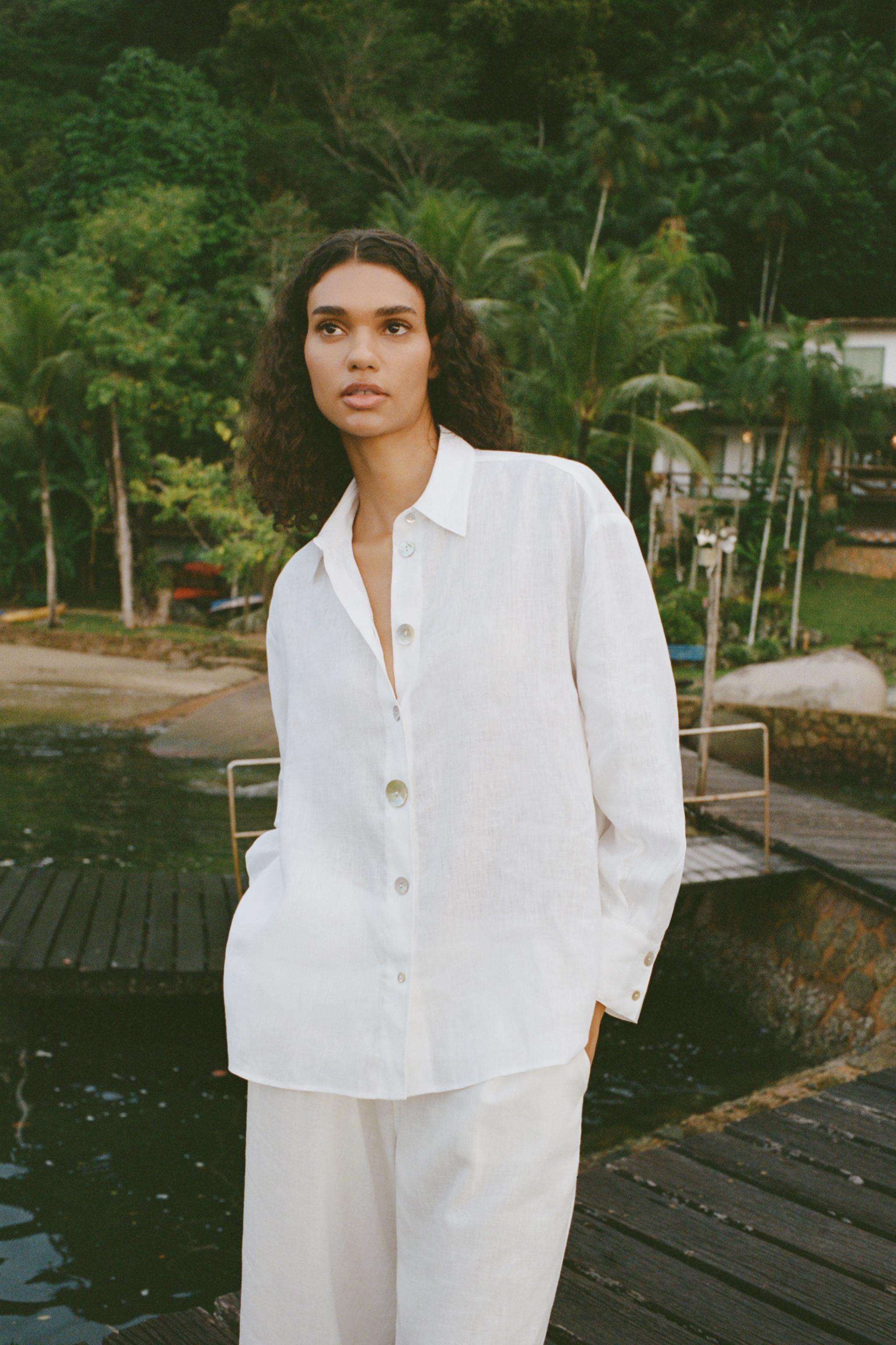 100% Linen Shirt With Matching Buttons