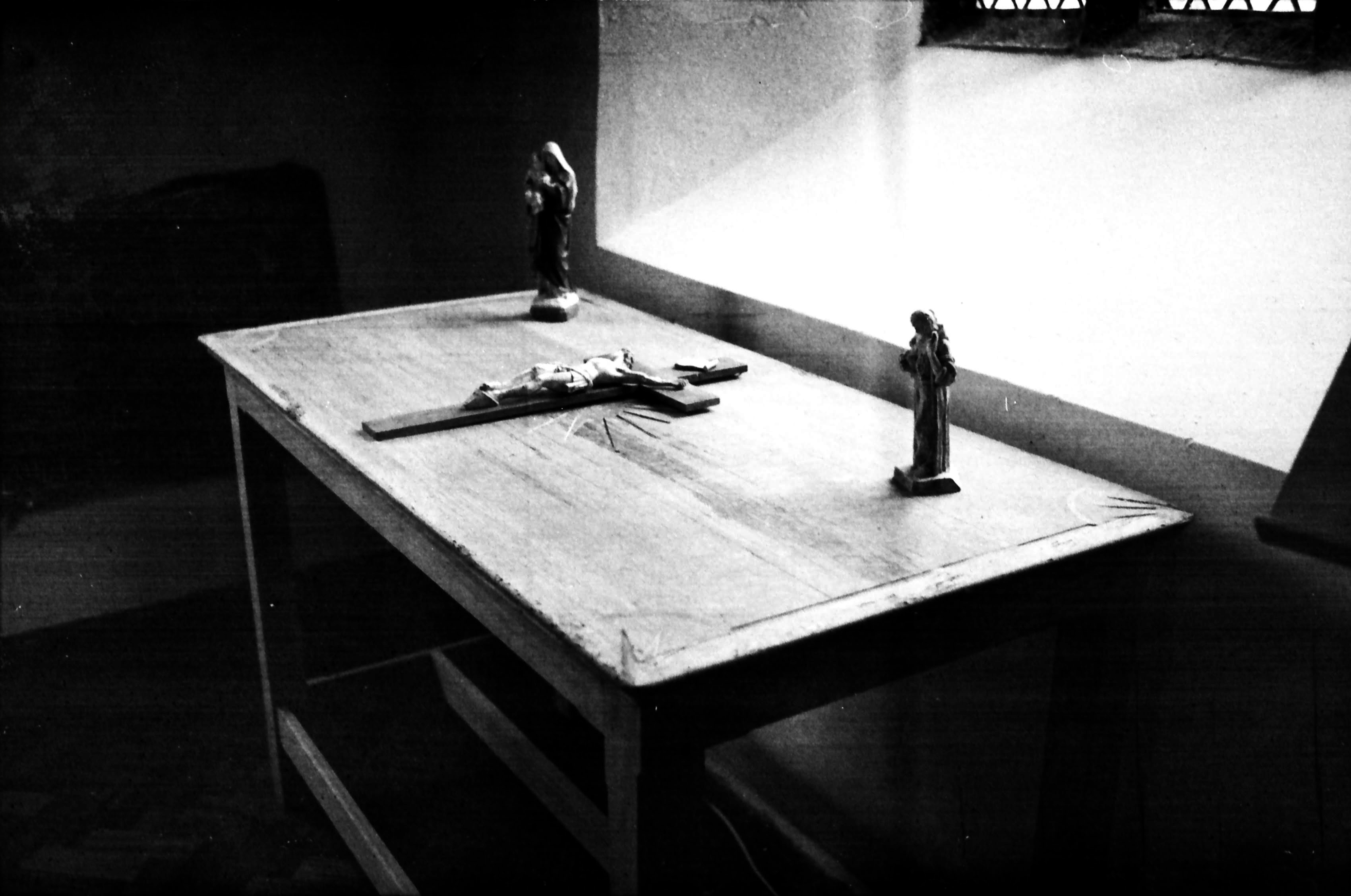 Display of Jesus Christ at St Ervan Church during Easter, images taken in Black and White