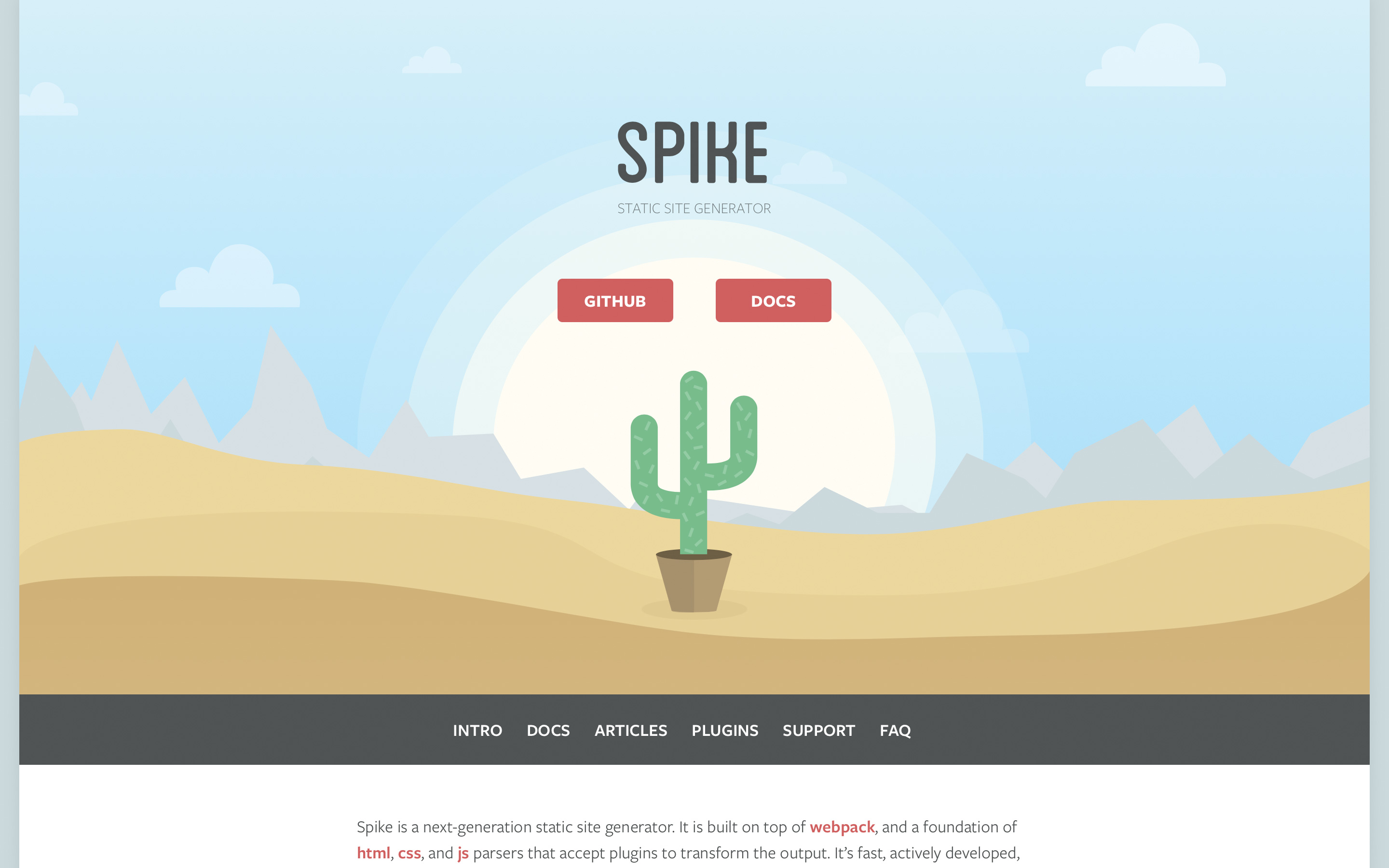 Spike homepage