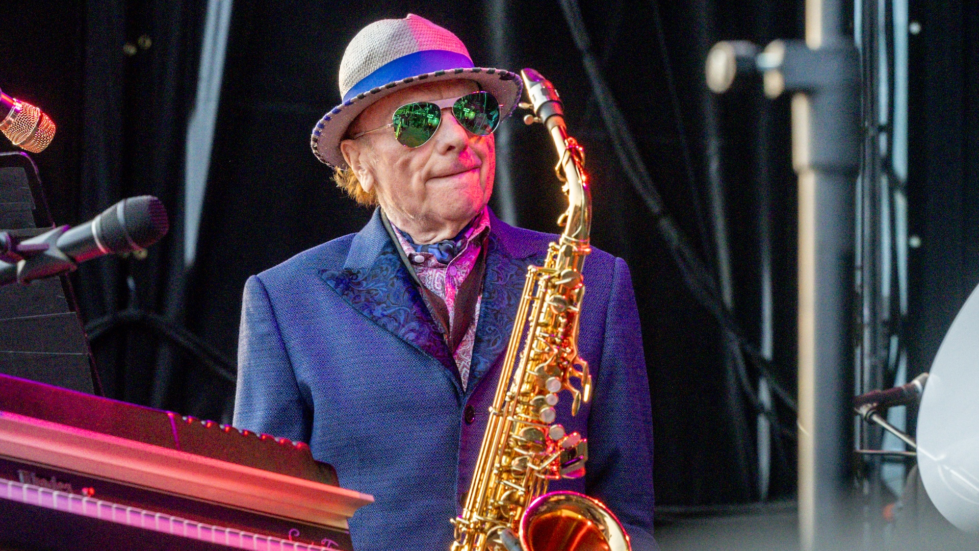 Singer, composer and musician Van Morrison performs during his concert at the Noches del Botanico de Madrid