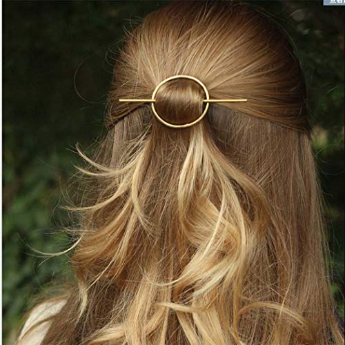 Dreamyn Round Hair Clips Hollow Circle Hair Barrettes Fashion Geometric Hairpins Minimalist Hair Accessories Hair Jewelry for Women (gold)