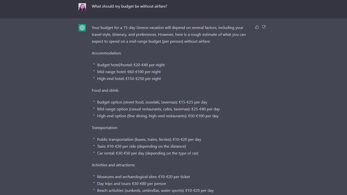 I asked ChatGPT to plan my vacation