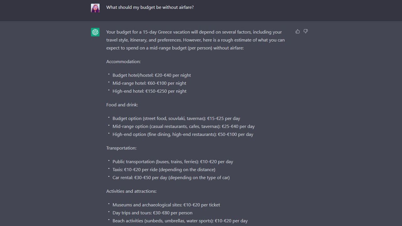 I asked ChatGPT to plan my vacation