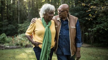 Older couple enjoying a walk 