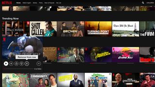 Removing an icon from the Netflix Continue Watching row.