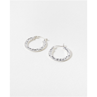 Havanna Floral Engraved Flat Silver Plated Hoop Earrings: was £45now £22 at Oliver Bonas (save £23)