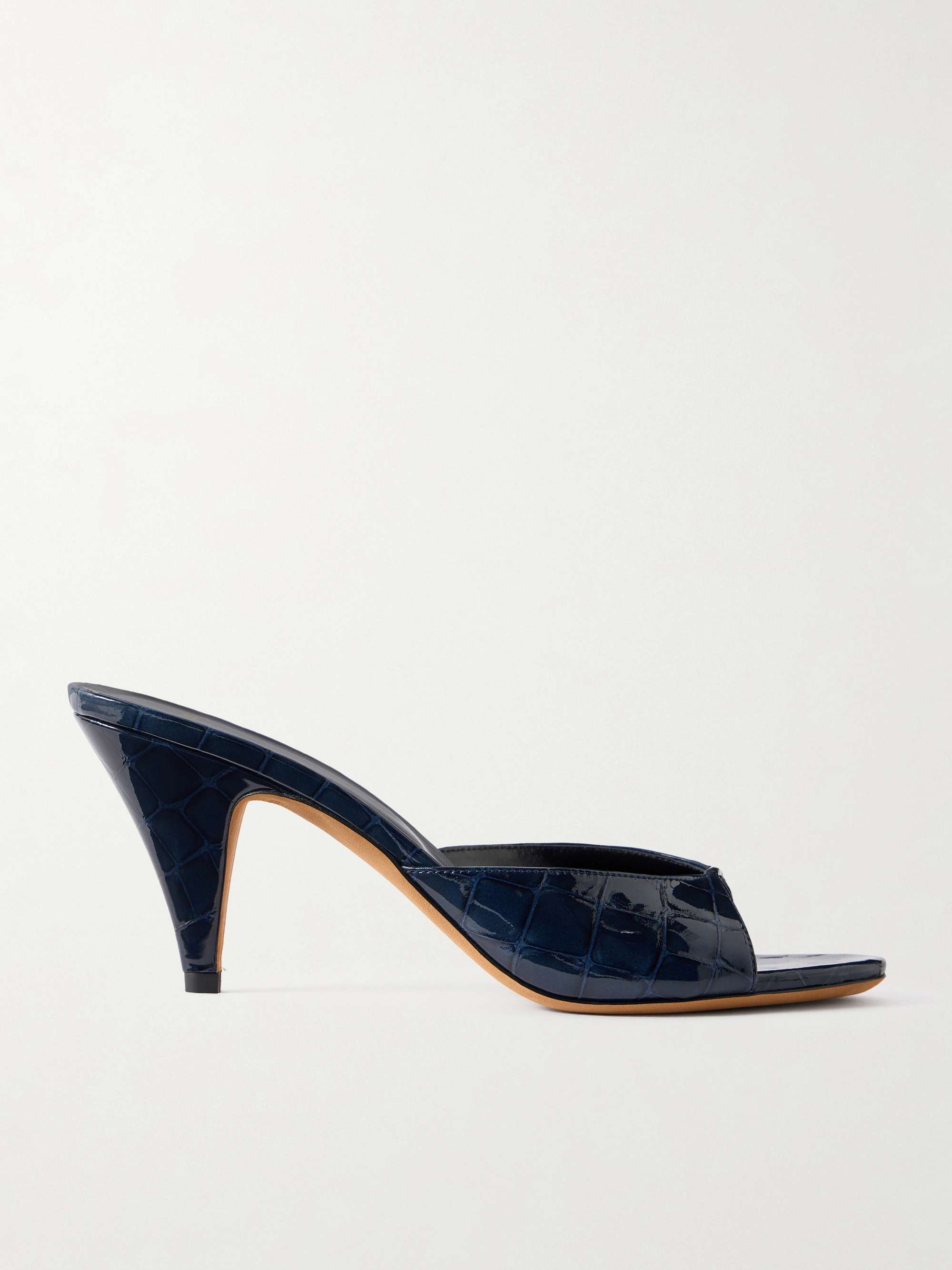 Haze Croc-Effect Leather Mules