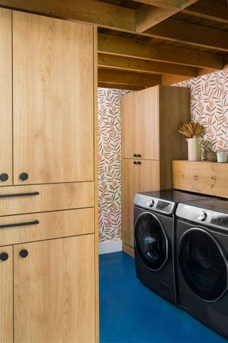 Ikea laundry room hacks wood cabinets by Semihandmade