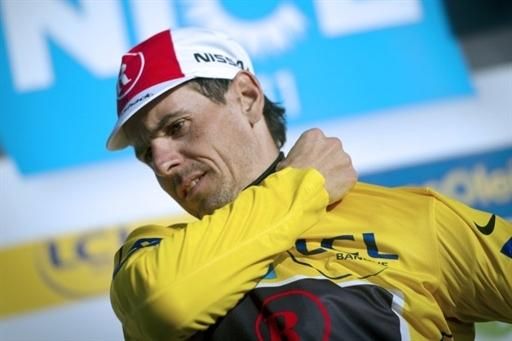 The Paris-Nice leader's jersey goes to the shoulders of Andreas Kl&ouml;den (RadioShack)