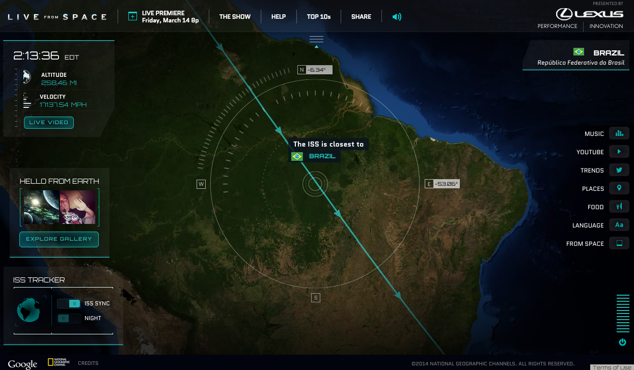 Tracking ISS Using &#039;Live from Space&#039; Website